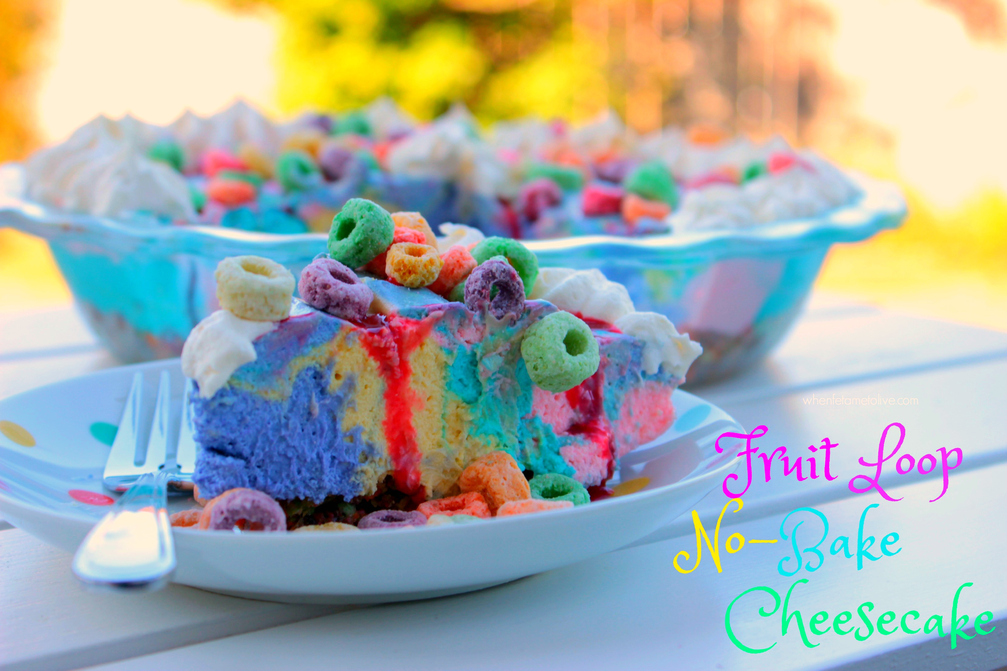 Froot Loops® No-Bake Rainbow Cheesecake