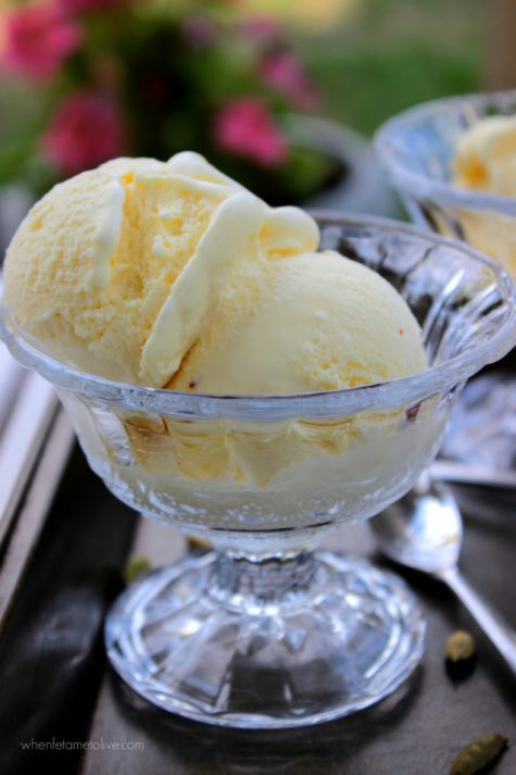Vanilla Cardamom Saffron Ice Cream